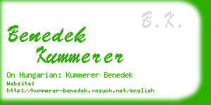 benedek kummerer business card